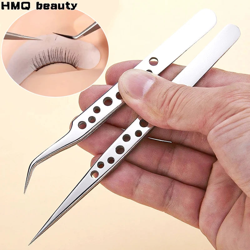 Professional Eyelash Extension Tweezers – Stainless Steel Set Lash Extension Tweezers QXL
