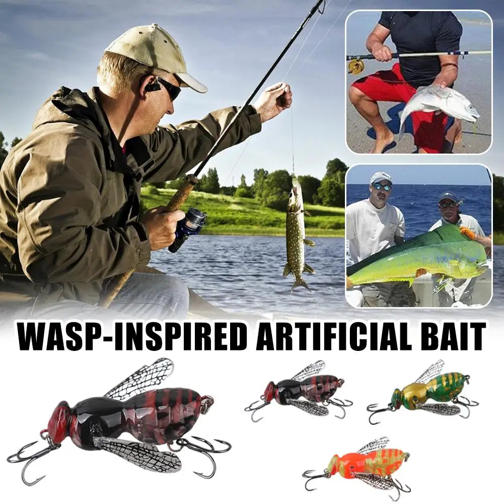 Wasp Topwater Fishing Lure | Hard Bait for Bass & Pike Topwater Fishing Lure QXL