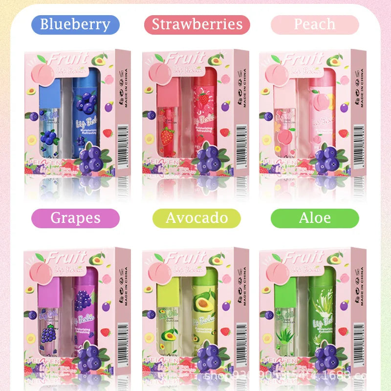 2-Pack Lip Oil & Balm Set | Moisturising Gloss Duo Lip Balm & Gloss Set QXL