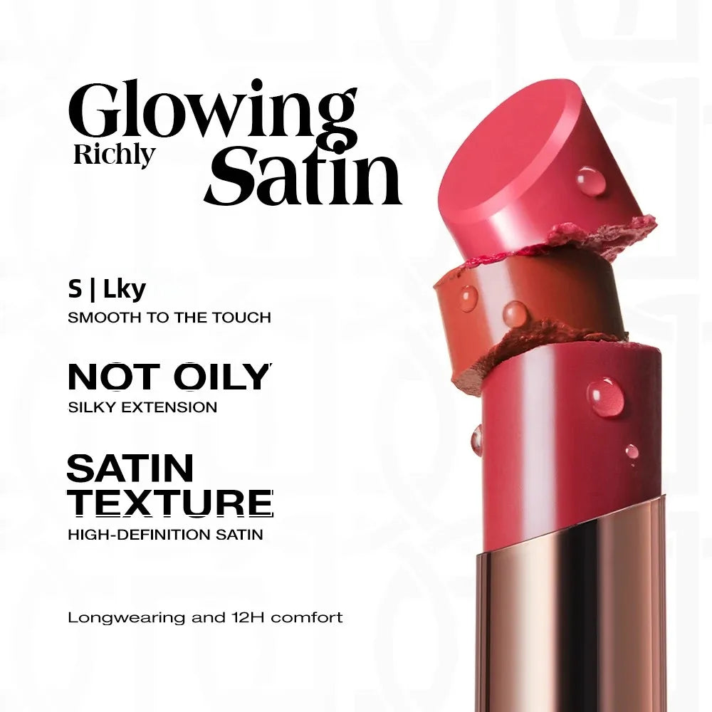 O.TWO.O Hydrating Satin Lipstick | Long-Lasting Glowing Finish Satin Lipstick QXL
