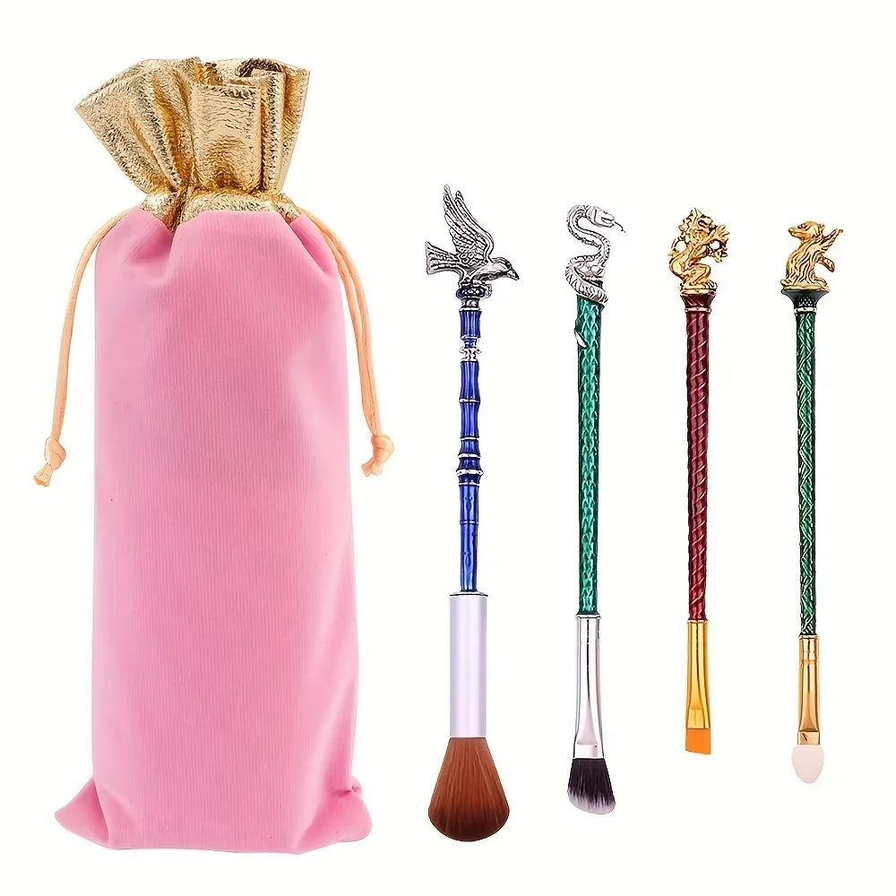 8-Pc Kawaii Pink Makeup Brush Set with Anime Velvet Pouch Makeup Brush Set QXL 4 Magic Set