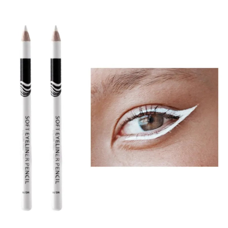 2-Pack White Eyeliner Pen | Waterproof Long-Lasting Glue Liner White Eyeliner Pen QXL 2PCS