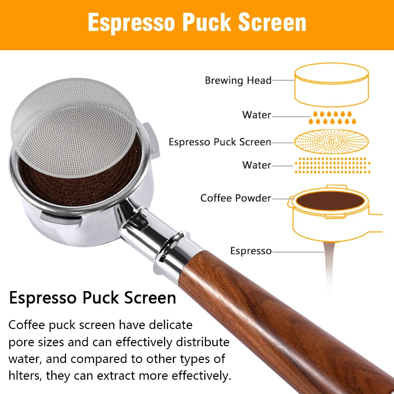 Espresso Puck Screen 0.2mm | 51/53/58.5mm Portafilter Filter Espresso Puck Screen QXL