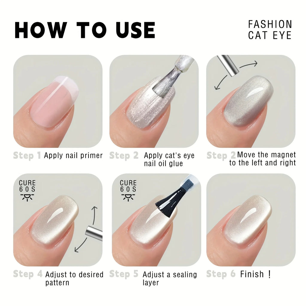 Double-Headed Cat Eye Nail Magnet Stick | UV Gel DIY Tool Nail Art Magnet QXL