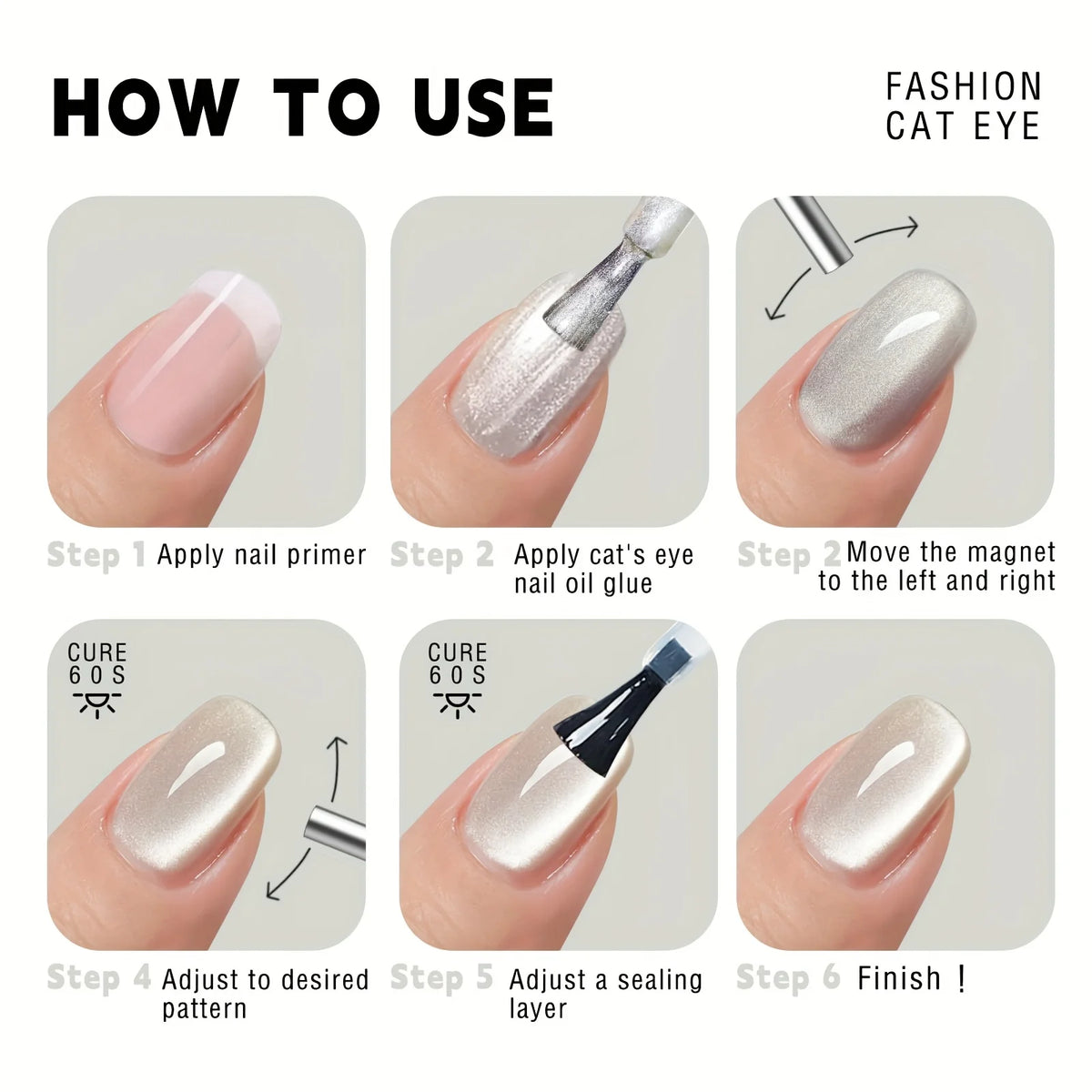 Double-Headed Cat Eye Nail Magnet Stick | UV Gel DIY Tool Nail Art Magnet QXL