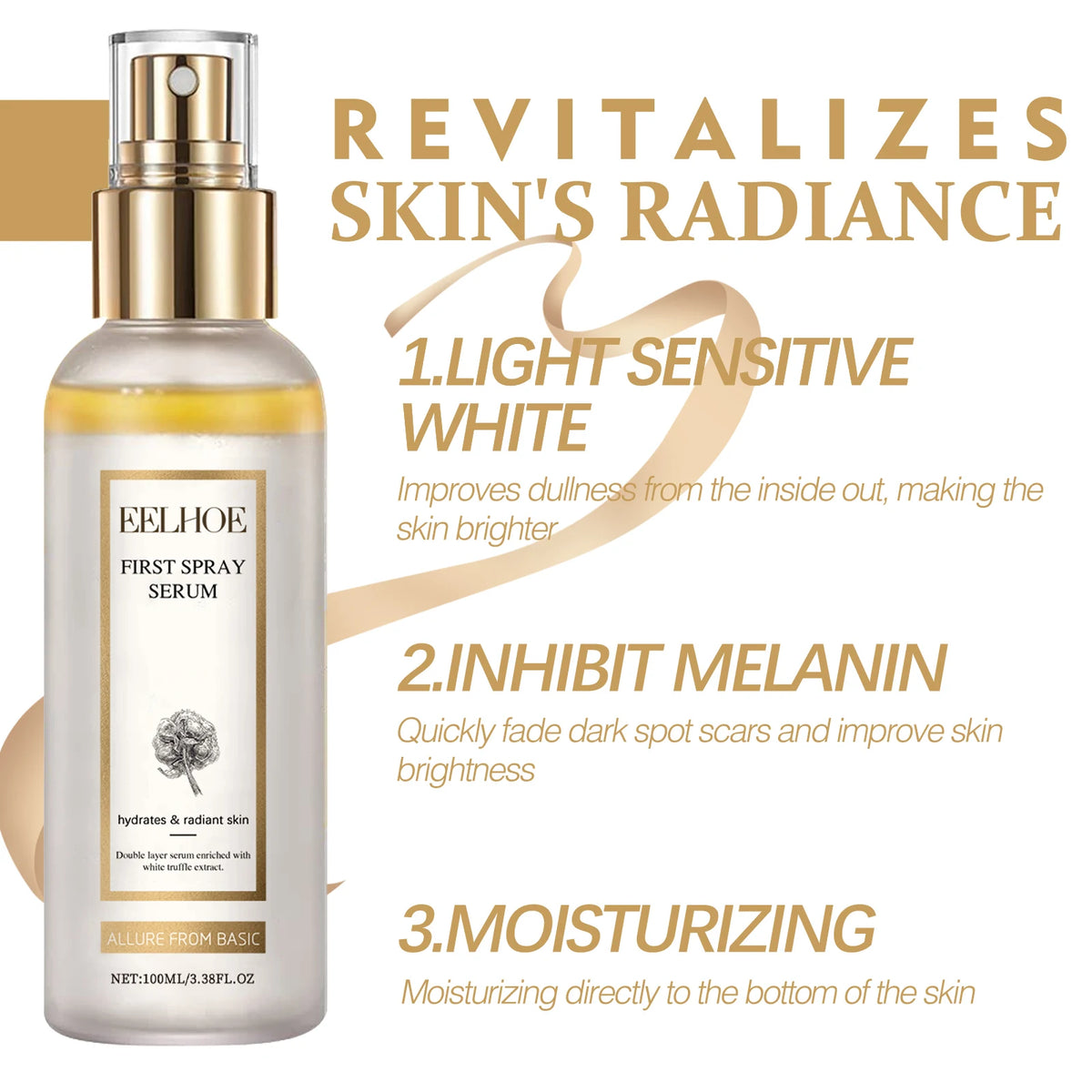 Eelhoe White Truffle Hydrating Facial Serum Spray | Pore-Refining Facial Serum Spray QXL