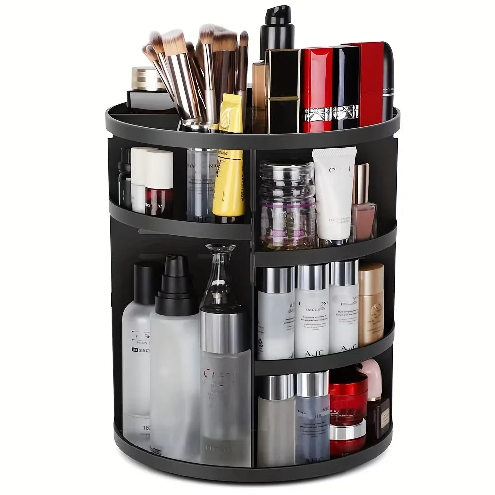 360° Rotating Acrylic Makeup Organizer | Multi-Layer Storage Makeup Organizer QXL Black-5