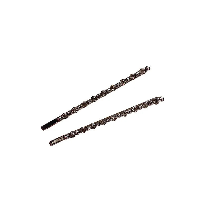 2-Pack Black Rhinestone Hair Clips | Elegant Side Barrettes Rhinestone Hair Clips QXL