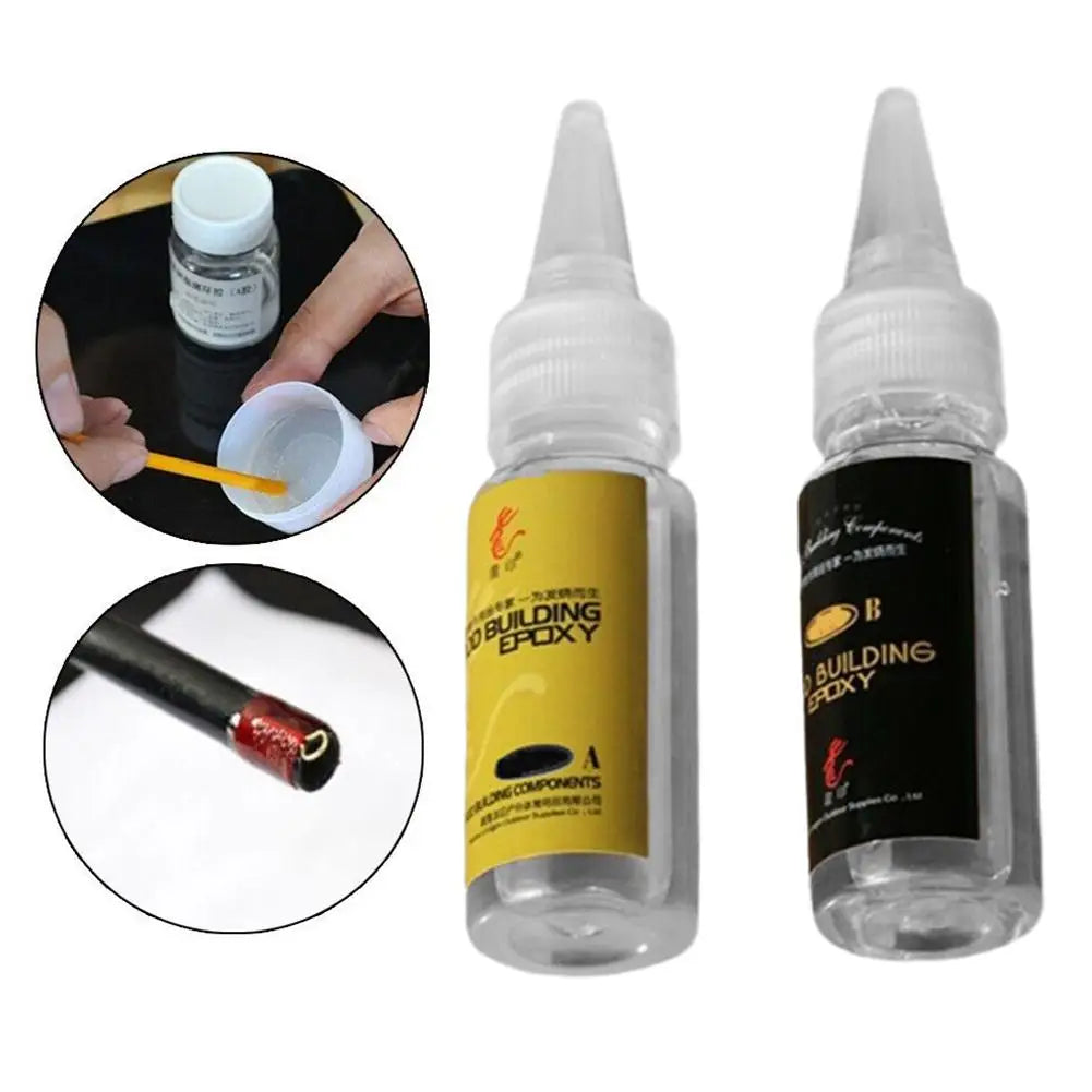 2-Pack Fishing Rod Epoxy AB Glue | Clear Repair Adhesive 20ml Fishing Rod Epoxy Glue QXL