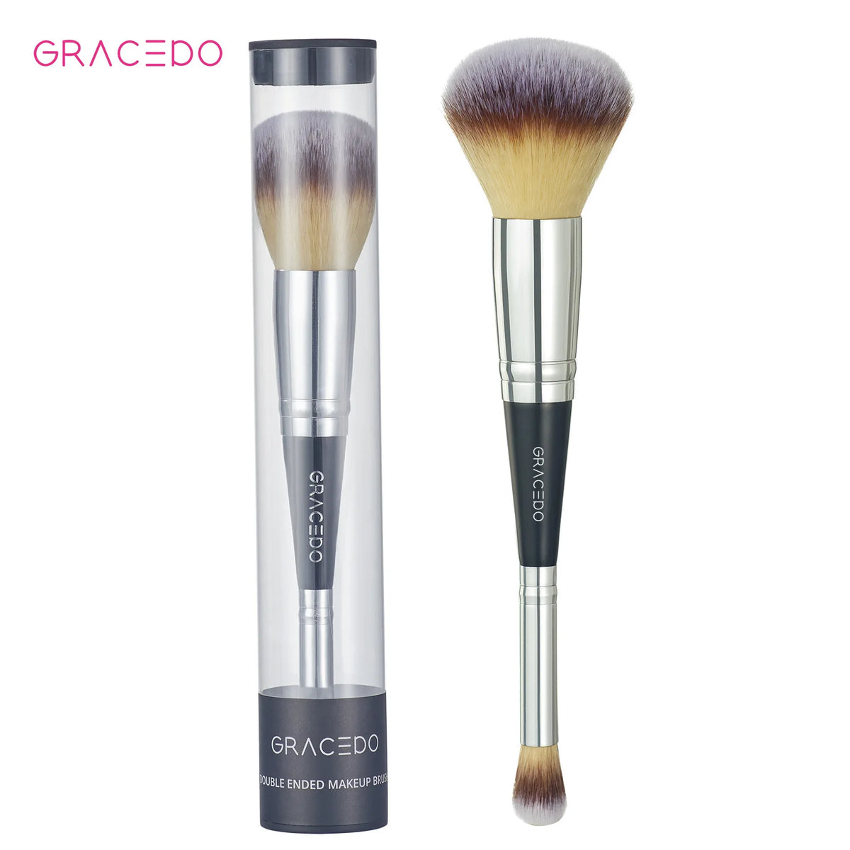 Double-Ended Makeup Brush | Eyeshadow, Foundation & Blush Makeup Brush QXL Double ended Brush