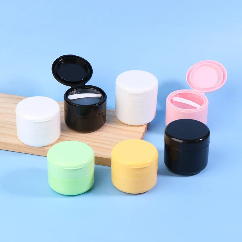 Refillable Flip-Cover Cream Jar with Spoon 100g / 150g Refillable Cosmetic Jar QXL