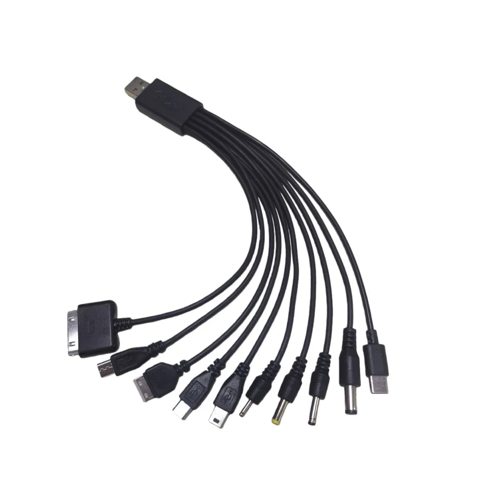 10-in-1 Universal USB Charging Cable | Multi-Pin Adapter Multi-Pin USB Cable QXL black 1m