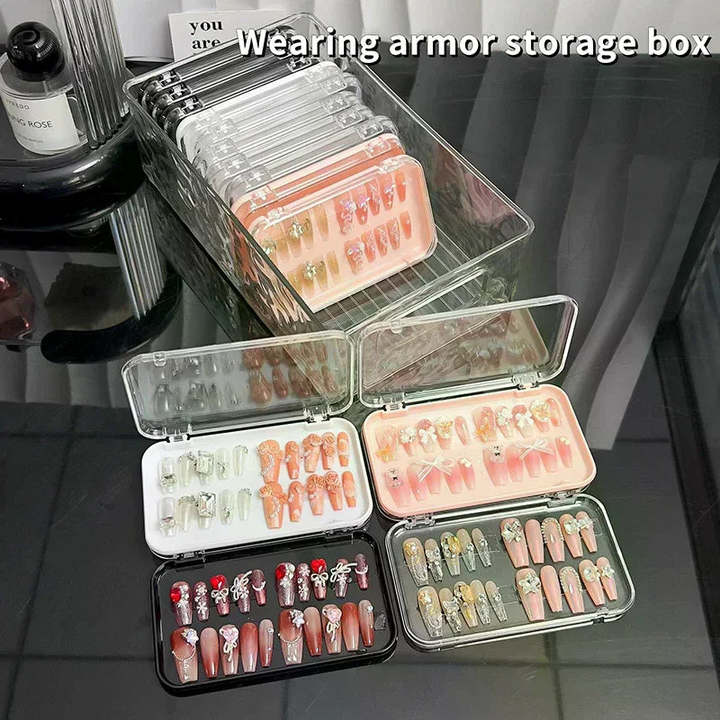 Clear Plastic False Nail Storage Box | Press-On Nail Case Nail Storage Case QXL