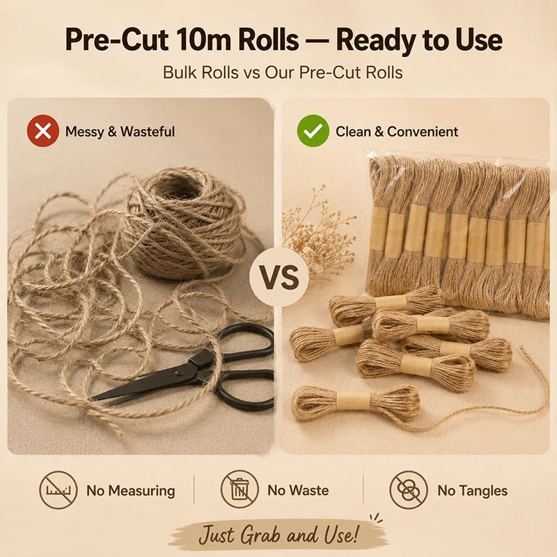 Natural Jute Rope 2mm x 10m | Braided Linen Cord for Crafts Craft Rope QXL