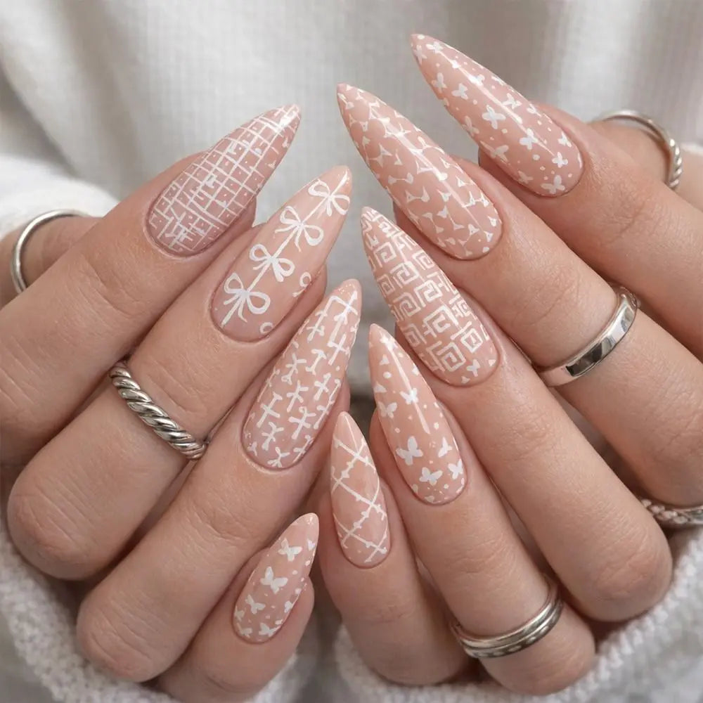 Kawaii Bowknot Nail Stamping Plate | Stainless Steel Stencil Nail Stamping Plate QXL