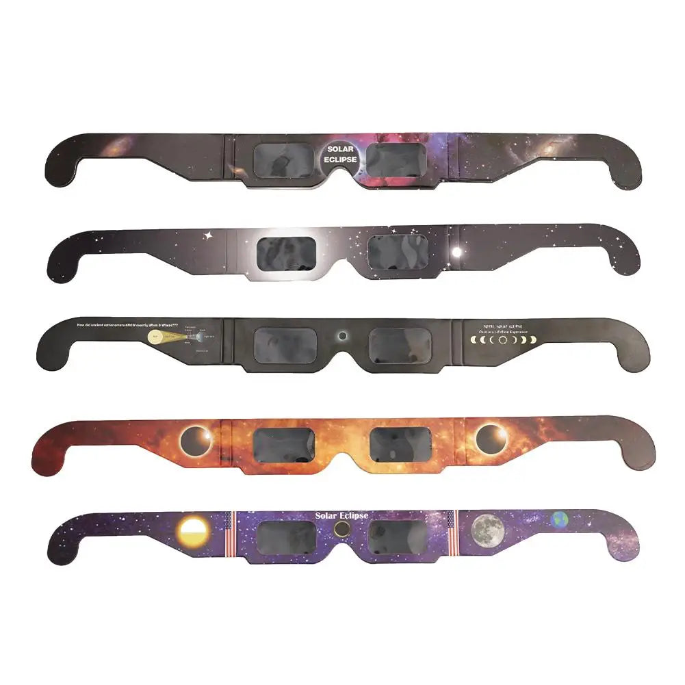 10-Pack Paper Solar Eclipse Glasses | Anti-UV Safe Viewing Solar Eclipse Glasses QXL
