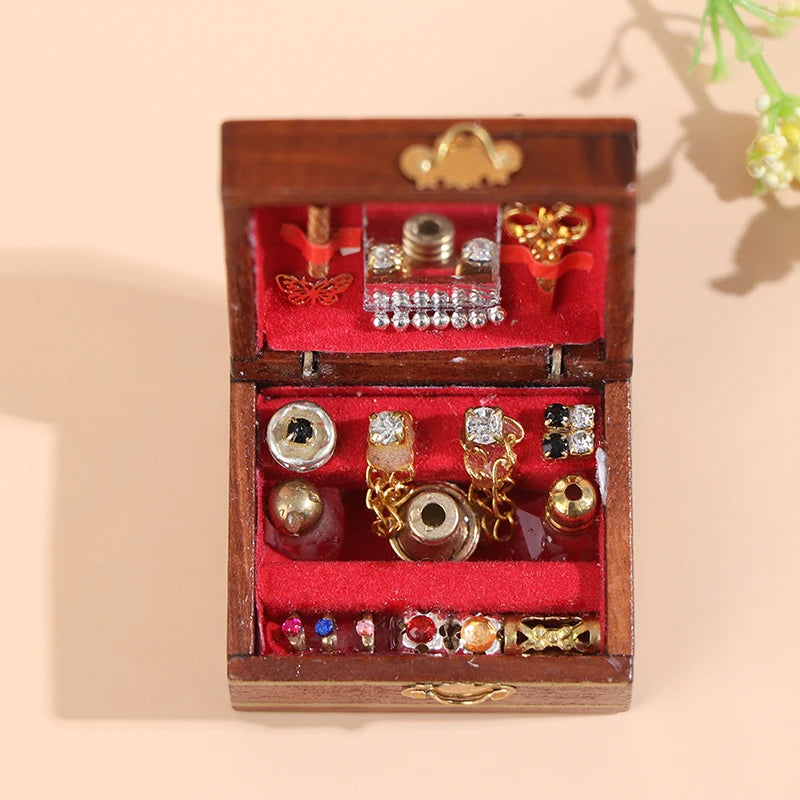 Miniature Jewelry Box | 1:12 Scale Dollhouse DIY Accessory Dollhouse Miniature QXL