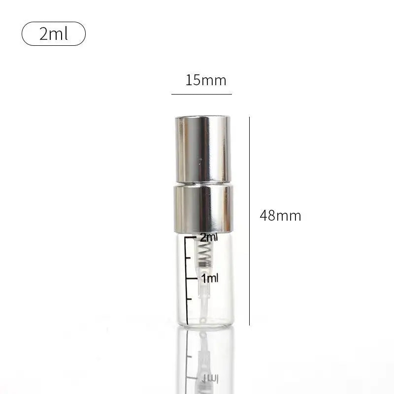 Refillable Glass Perfume Spray Atomiser | Travel Portable Perfume Atomiser QXL Silver 2ml
