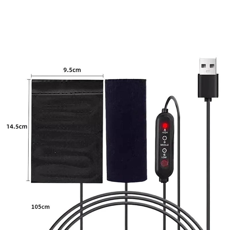 USB Heated Motorcycle Handlebar Covers | 3-Speed Grip Warmer Heated Handlebar Cover QXL