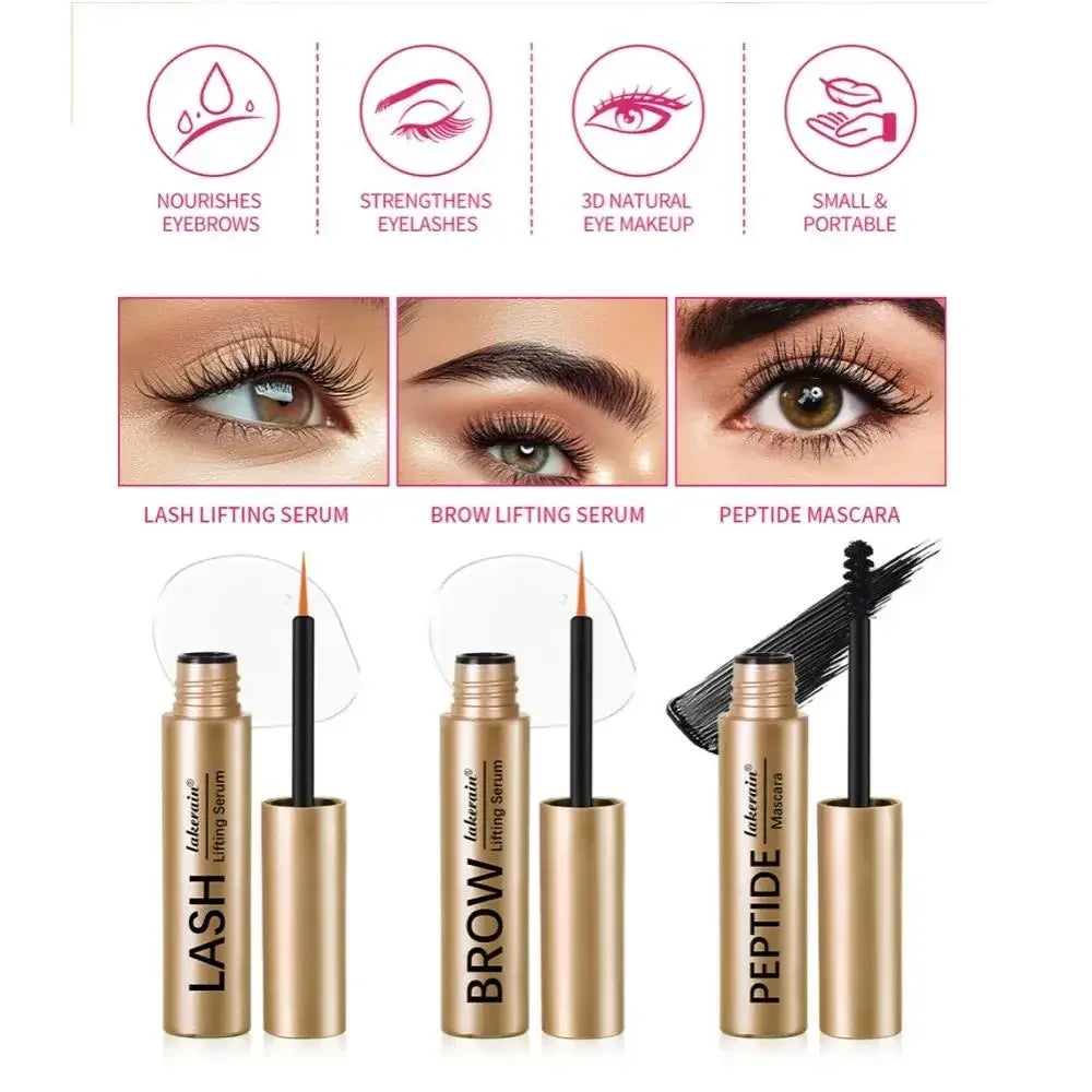 Lakerain Peptide Mascara, Lash & Brow Lifting Serum Set Lash & Brow Serum Set QXL