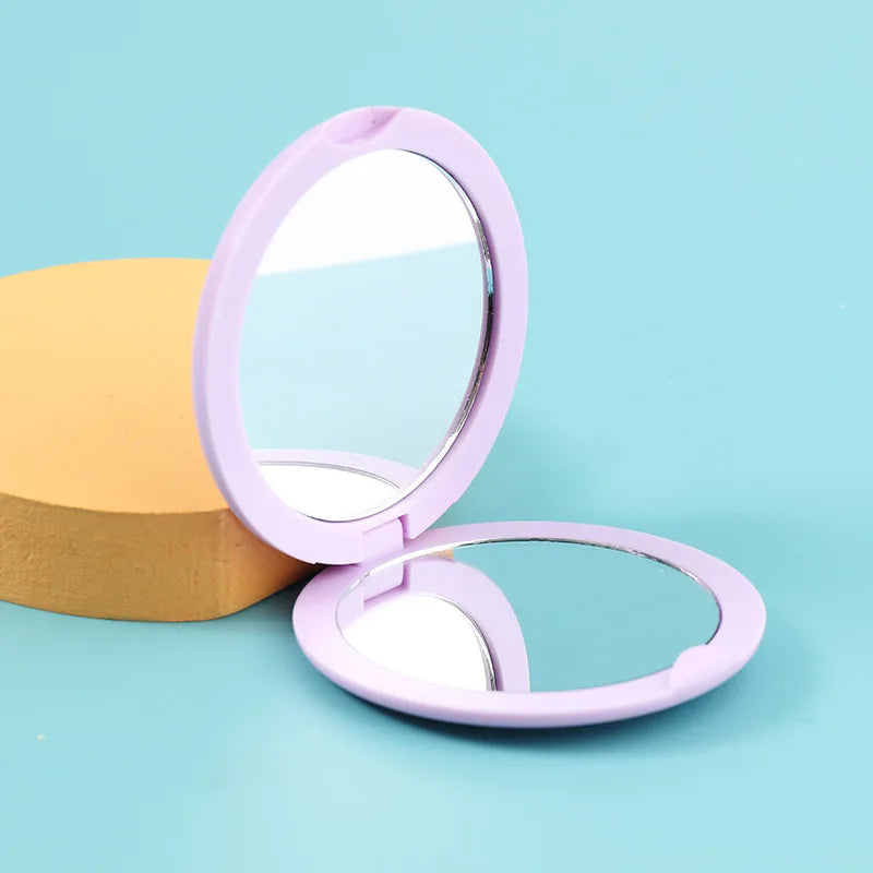 Mini Round Folding Pocket Makeup Mirror | 2-Face Compact Compact Makeup Mirror QXL