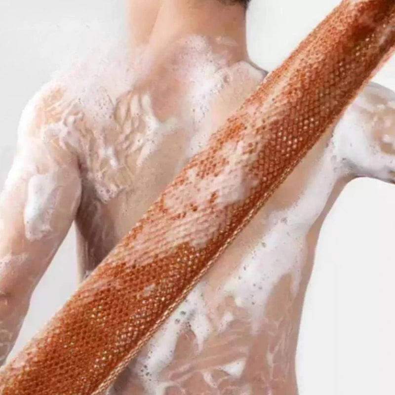 African Net Exfoliating Bath Scrubber & Loofah Towel 80x30cm Exfoliating Bath Scrubber QXL