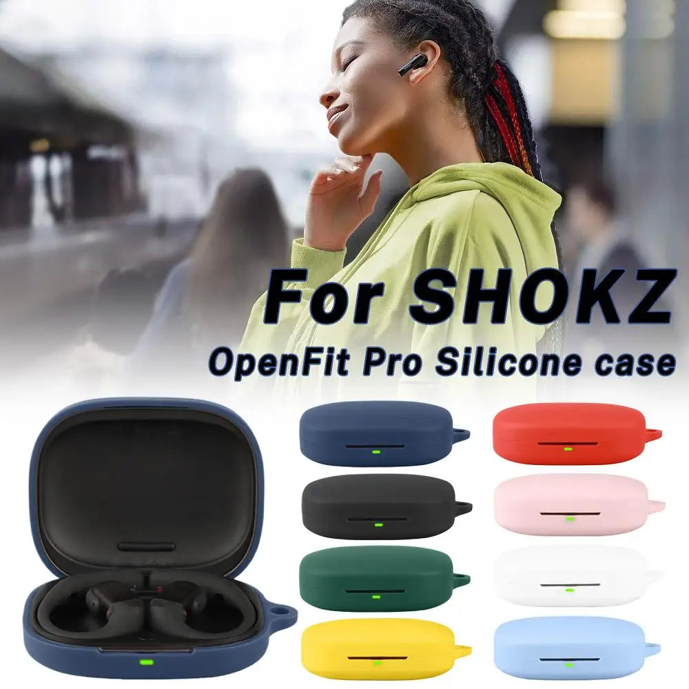 Silicone Case for SHOKZ OpenFit Pro | Shockproof Cover + Hook Headphone Case Cover QXL