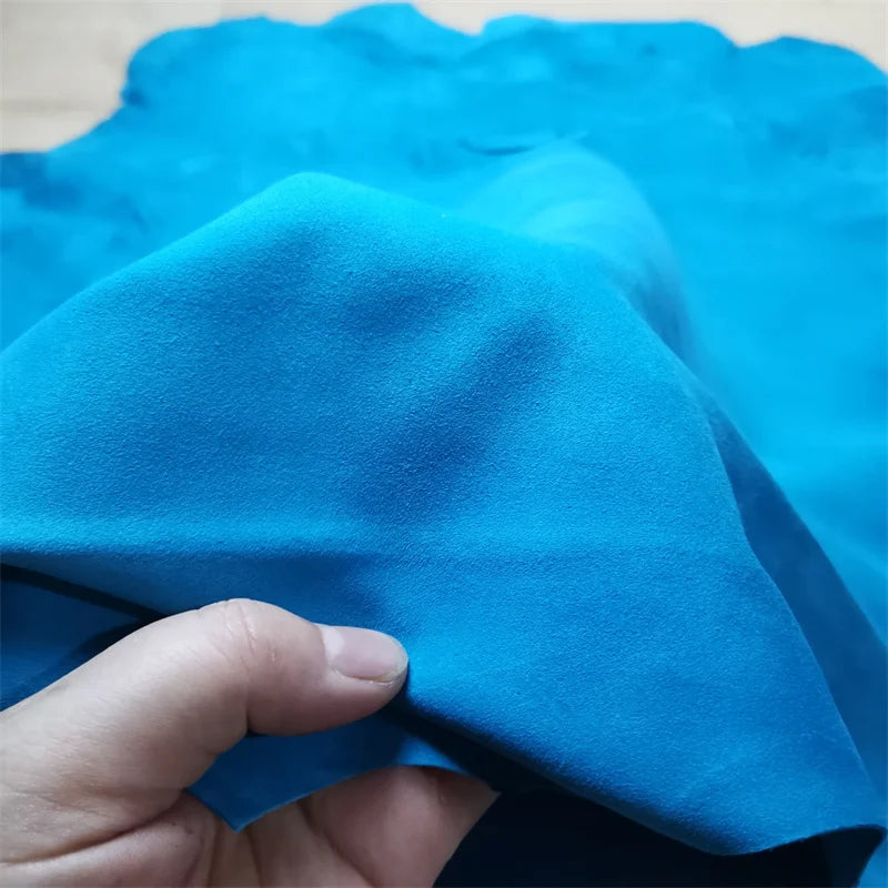 1mm Ink Green Whole Sheepskin First Layer Leather | DIY Fabric Leather Hide Fabric QXL SKY BLUE Whole sheet China Mainland