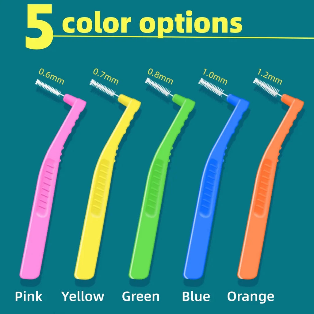 10-Pack L-Shaped Interdental Brushes | Disposable PP Picks Interdental Brush QXL