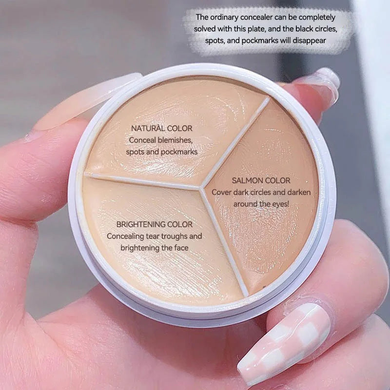 MAFFICK 3-Color Concealer Palette + Free Brush | All Skin Types Cream Concealer Palette QXL