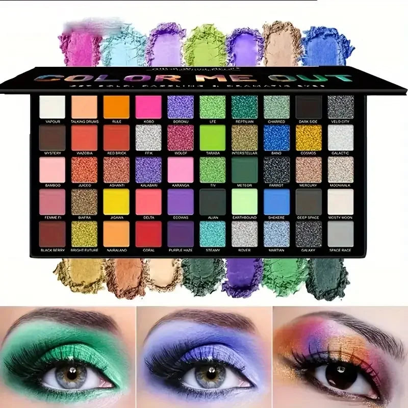 VERONNI 50-Color Eyeshadow Palette – Matte, Shimmer & Glitter Eyeshadow Palette QXL