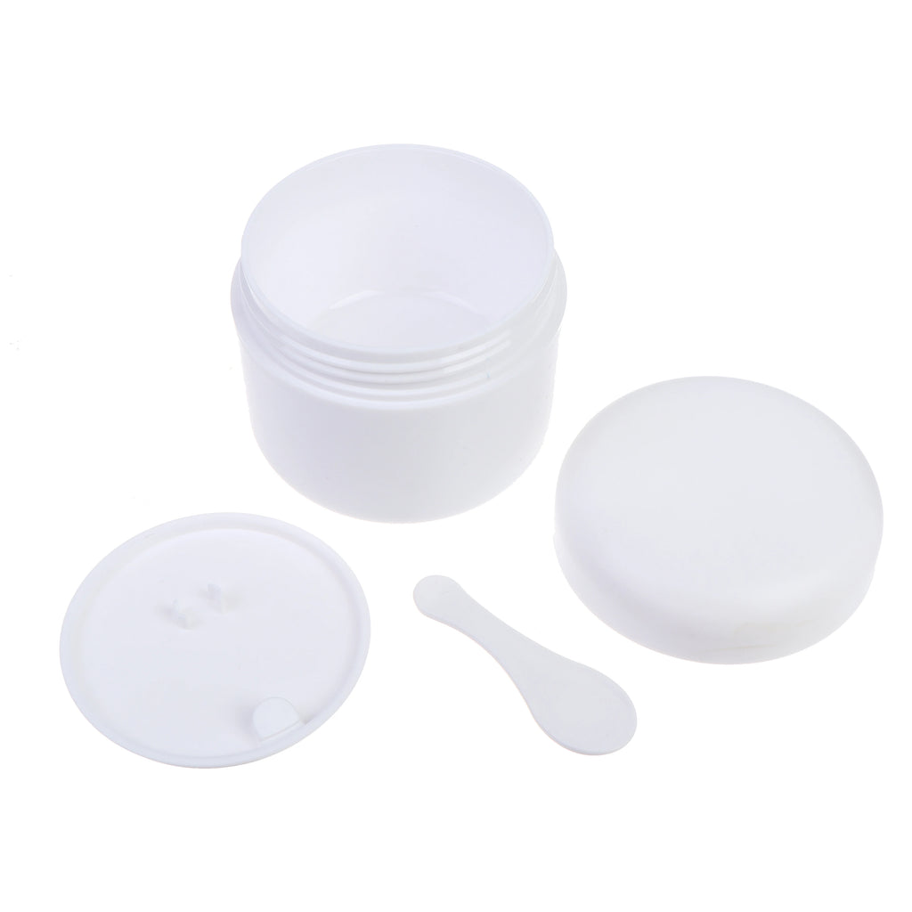 Refillable Plastic Cosmetic Jar with Spoon | 50/100/120g Cosmetic Jar QXL