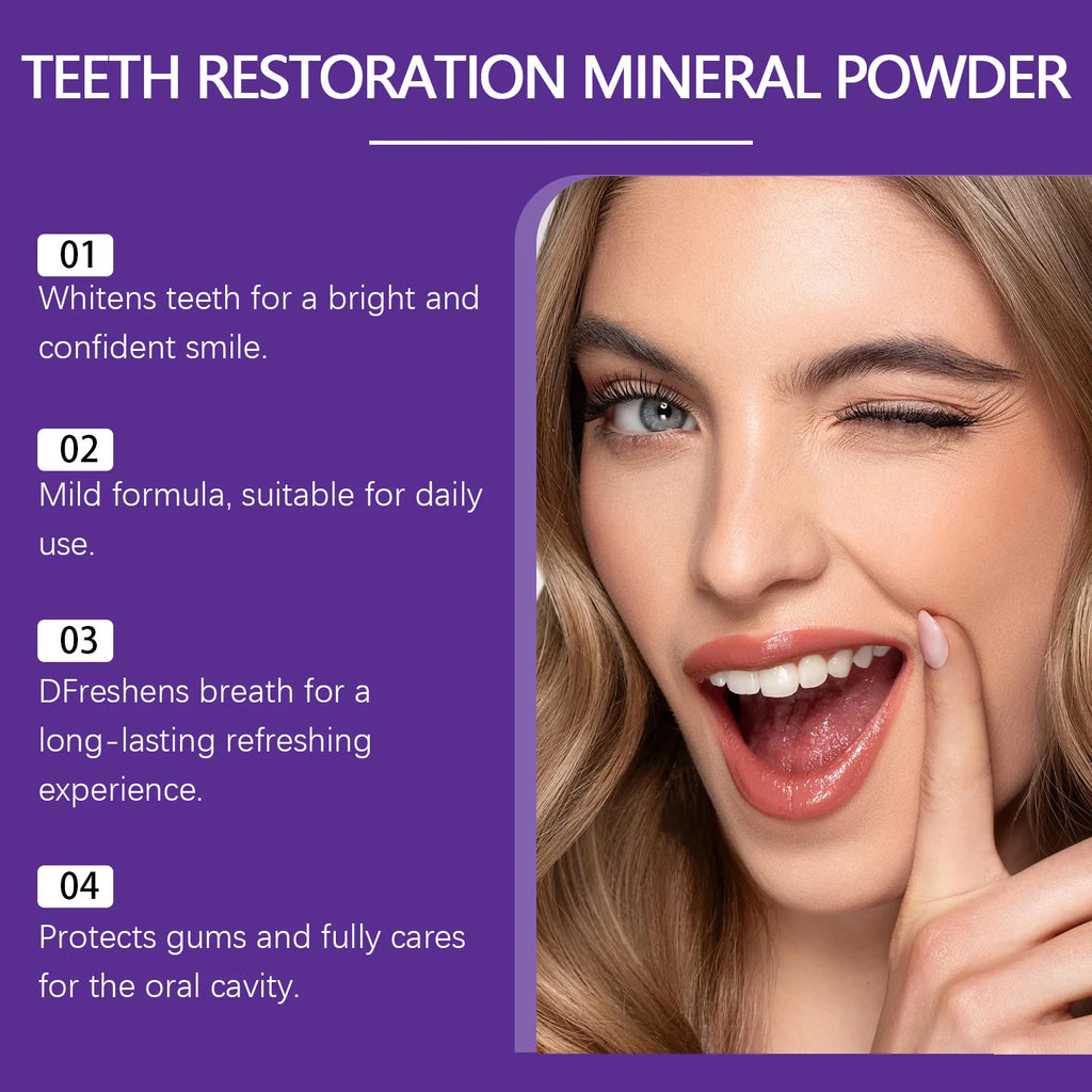 Purple Mineral Tooth Powder – Whitening & Fresh Breath 50g Whitening Tooth Powder QXL