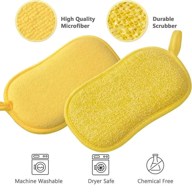 Reusable Polyester Sponge Wipes | Kitchen & Bathroom Cleaning Sponge Cleaning Pads QXL