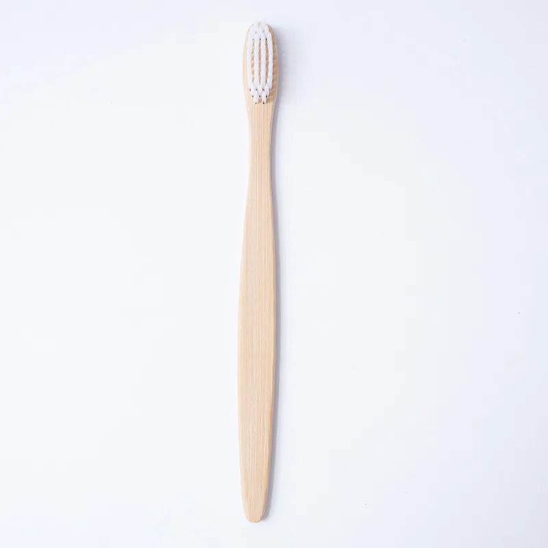 10-Pack Natural Bamboo Toothbrush Set | Eco Soft Bristles Bamboo Toothbrush Set QXL