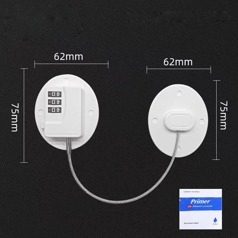 Child Safety Cable Lock | Cabinet, Fridge & Window Lock Child Safety Lock QXL B9 Oval white