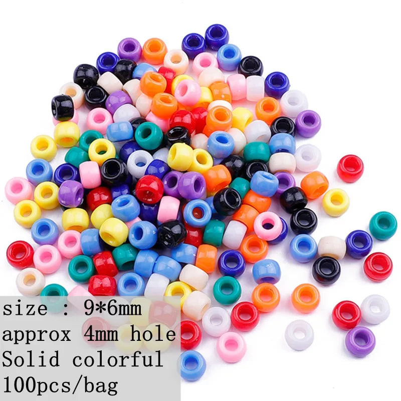 100-Pack Multicolor Dreadlock Beads | Hair Rings & Tube Cuffs Dreadlock Hair Beads QXL NO.5