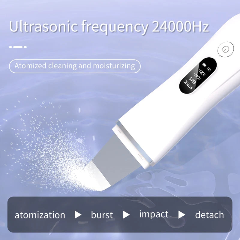 Ultrasonic Skin Scrubber | 4-Mode Facial Cleansing Spatula Facial Cleansing Spatula QXL