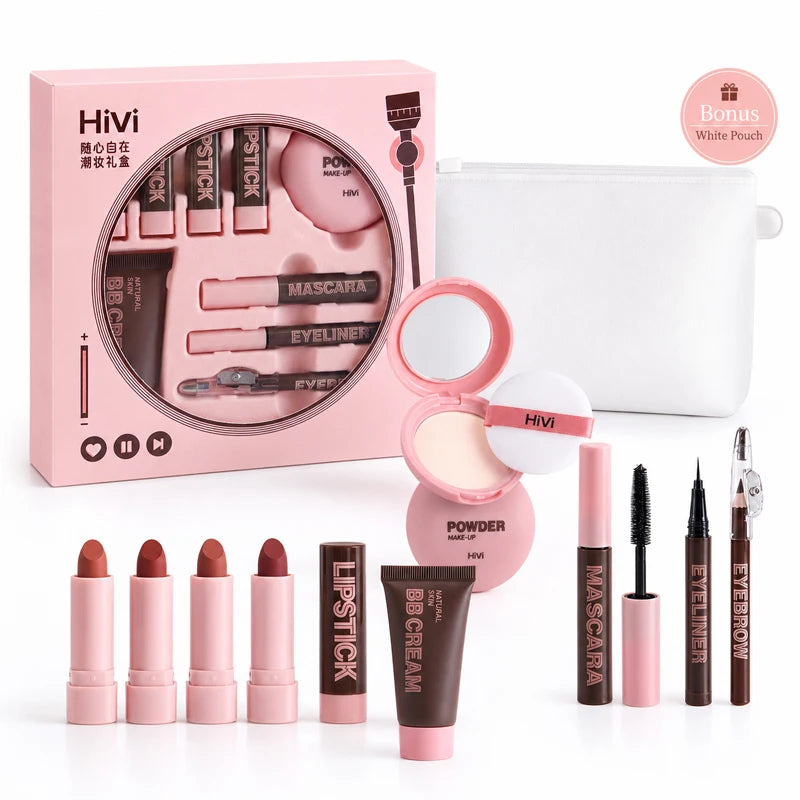 9-Piece Makeup Gift Set | Lipstick, Mascara, BB Cream Kit Makeup Gift Set QXL 9pcs