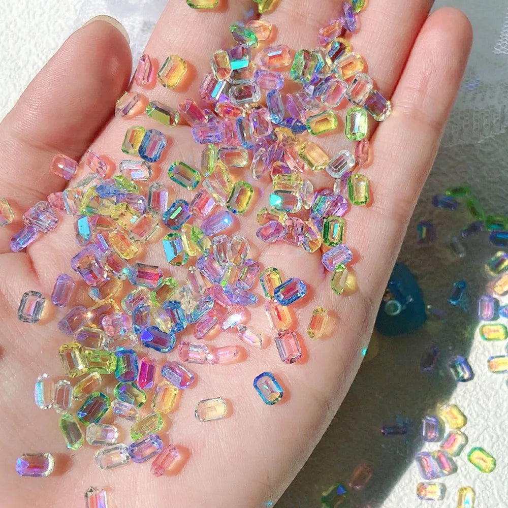 50-Pack 3D Aurora Sugar Cube Crystal Nail Charms | NAILFYOU Nail Art Charms QXL