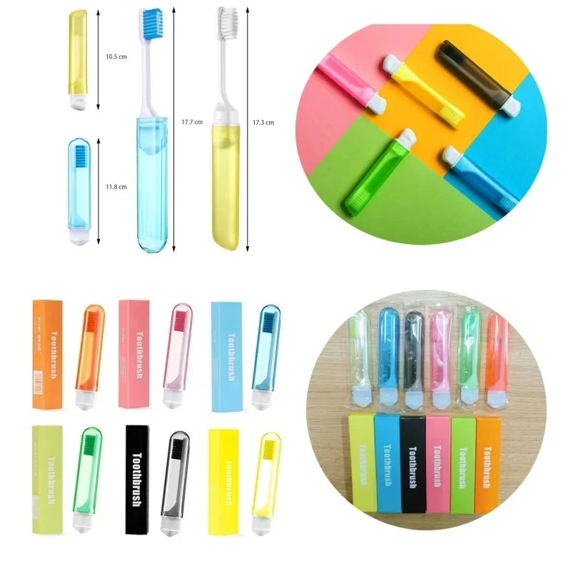 5-Pack Folding Travel Toothbrush | Soft Bristles, Portable Travel Toothbrush QXL