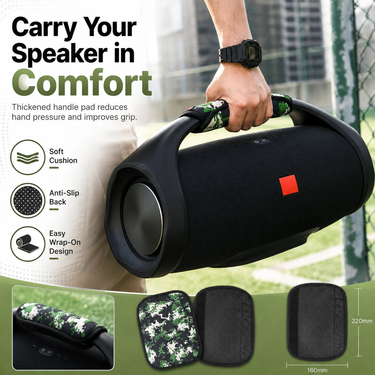 Anti-Slip Handle Strap Pad for JBL Boombox 1/2/3/4 Speaker Handle Strap QXL