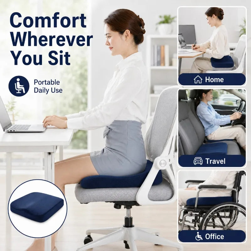 Memory Foam Seat Cushion 40x40cm | Office Car Home Chair Pad Memory Foam Cushion QXL