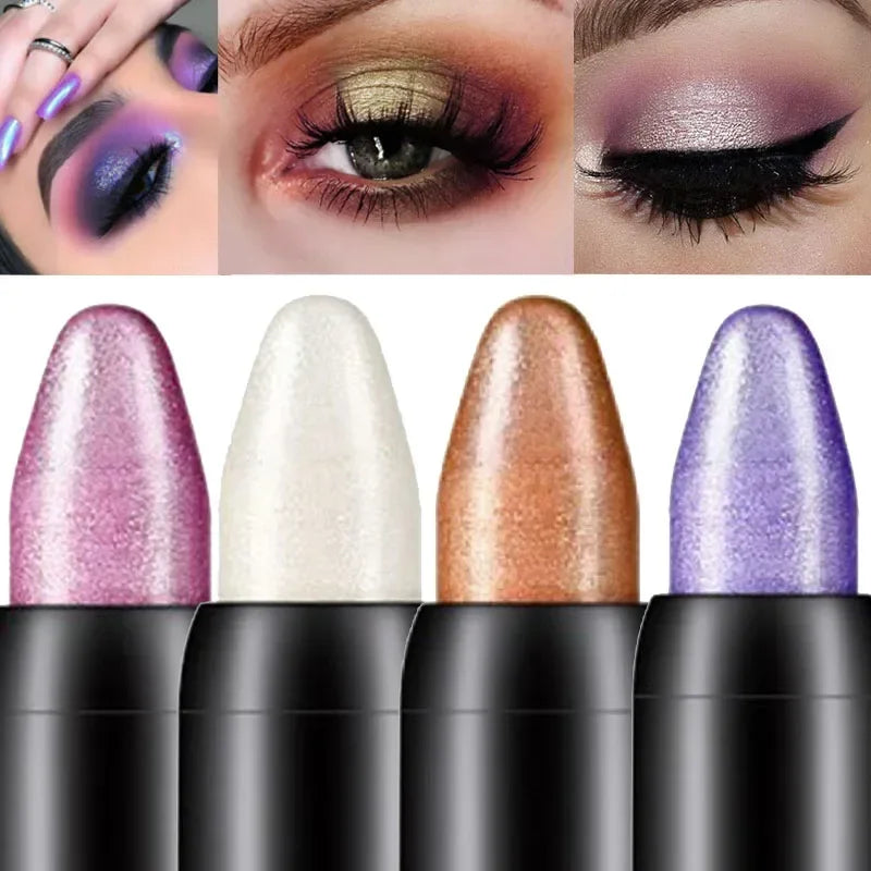 16-Color Glitter Eyeshadow Stick | Shimmer Pearlescent Pencil Eyeshadow Stick QXL