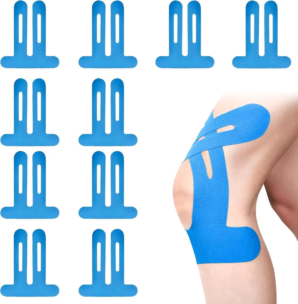 10-Pack PreCut Knee Kinesiology Tape | Blue Sports Straps Kinesiology Tape QXL 10PCS