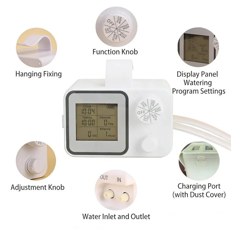 Solar Garden Irrigation System – LCD Timer & Auto Watering Kit Solar Irrigation Kit QXL