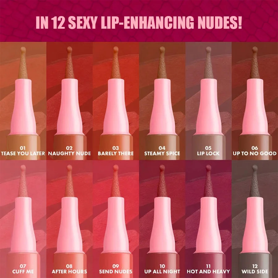 Matte Liquid Lip Liner – 12 Colors, Waterproof & Long-Lasting Liquid Lip Liner QXL