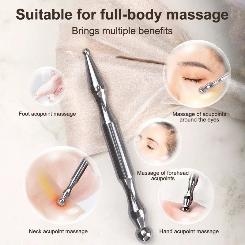 Stainless Steel Acupressure Wand | Reflexology Massage Tool Acupressure Massage Wand QXL