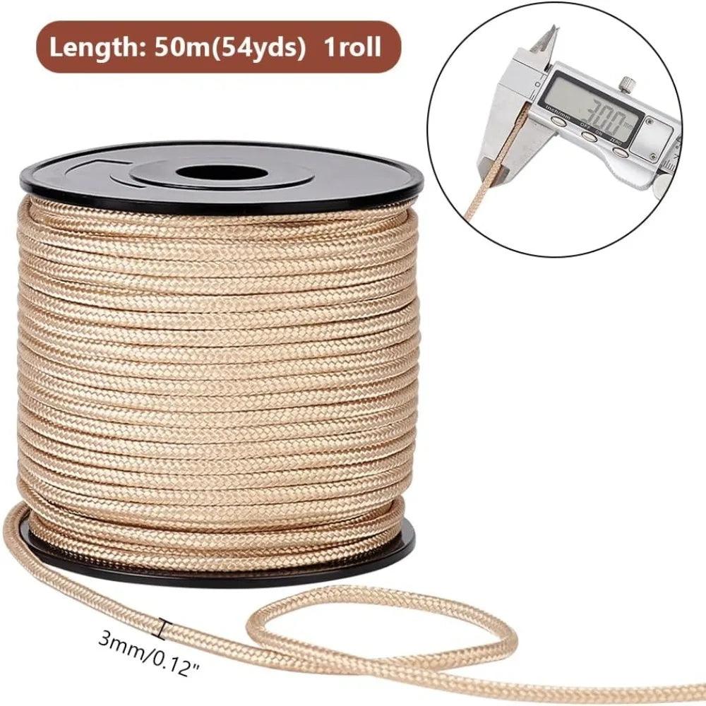 54 Yards 3mm Braided Nylon Cord – Blinds, Craft & Garden Braided Nylon Cord QXL