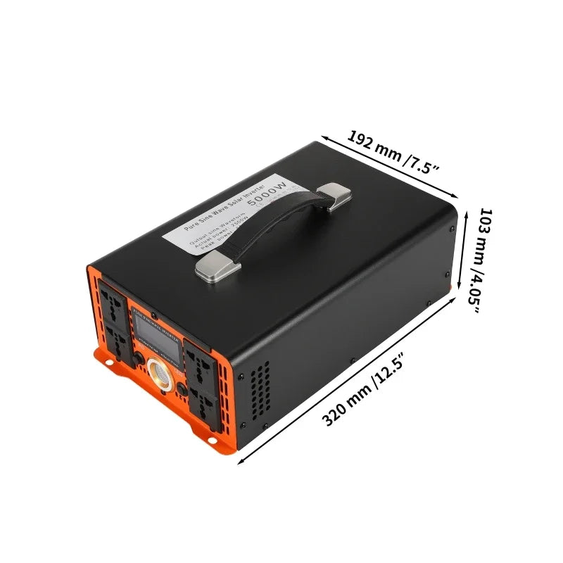 5000W Pure Sine Wave Inverter 12V to 220V LCD | Dreamburgh Power Inverter QXL